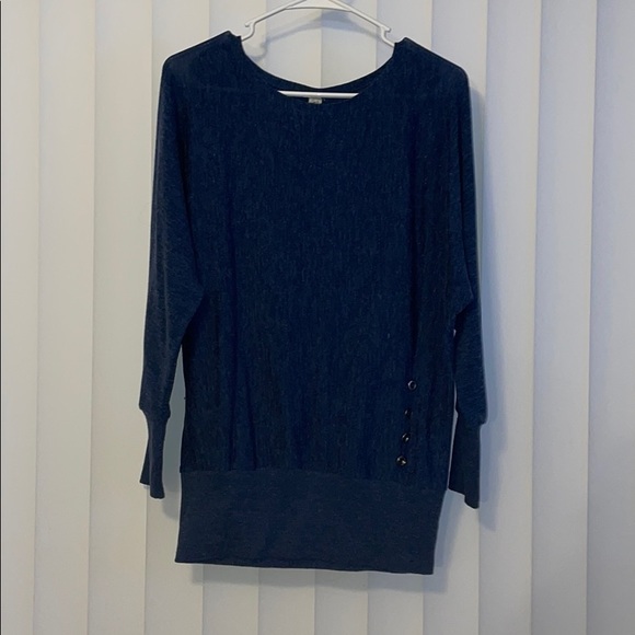 Navy blue tunic sweater with button details - Picture 4 of 4
